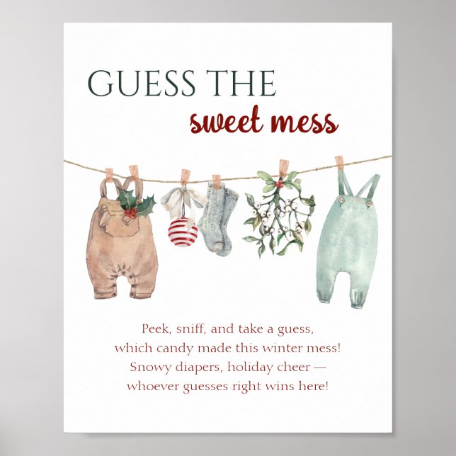 Christmas Clothes Guess the Sweet Mess Poster (Front)