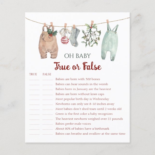 Christmas Clothes Oh Baby True or False (Front)