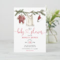 Christmas Clothesline Photo QR Code Baby Shower Invitation | Zazzle