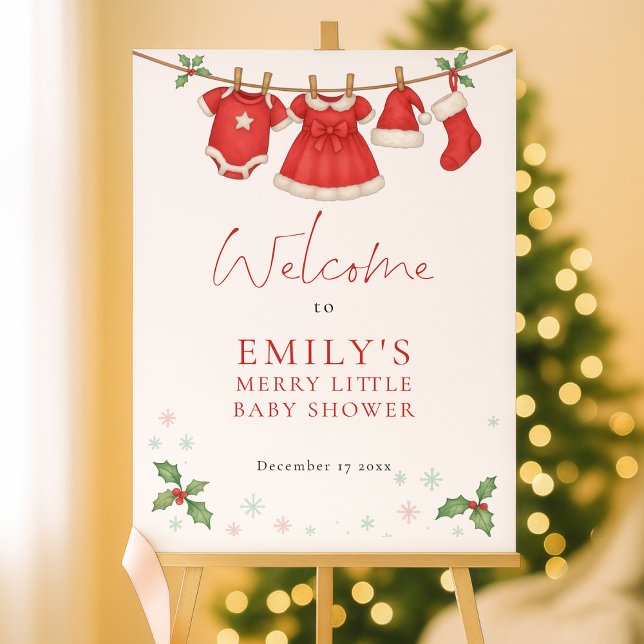 Christmas Clothesline Welcome Baby Shower Foam Board (Creator Uploaded)