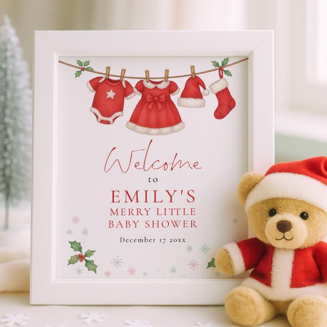 Christmas Clothesline Welcome Baby Shower Poster (Creator Uploaded)