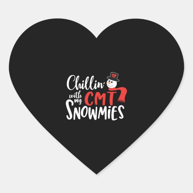 Christmas CMT, CMT Christmas medical Heart Sticker (Front)