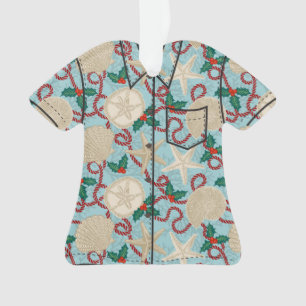 Christmas Coastal Tropical Sea Shell Wreath- Aqua Ornament