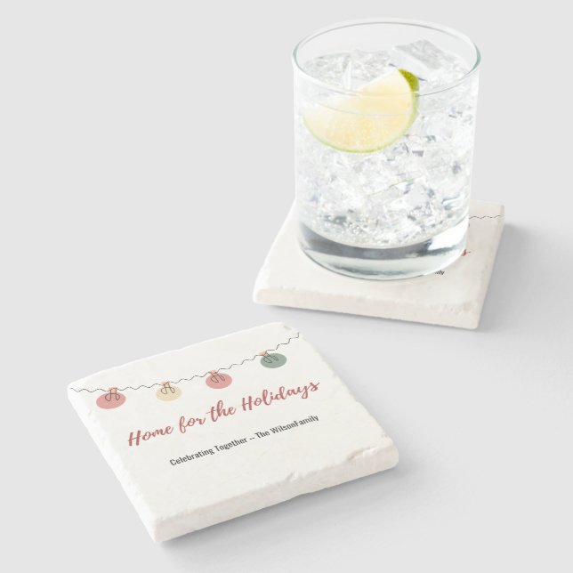 Christmas Coaster with Playful Holiday Icons (Side)