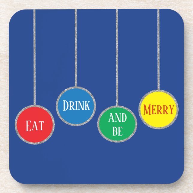 Christmas Coasters Colorful Ornaments (Front)