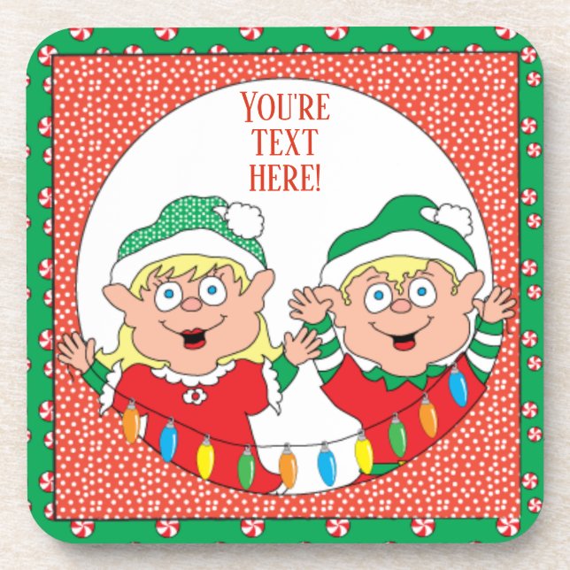Christmas Coasters Elf Happy (Front)