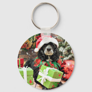 Christmas - Cockapoo - Baxter Keychain