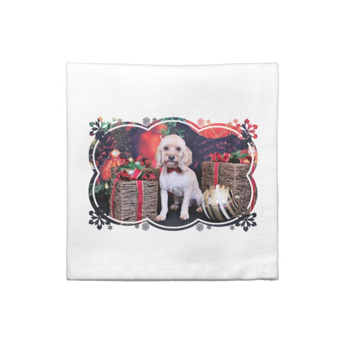 Christmas   Cockapoo   Schmidt Cloth Napkins