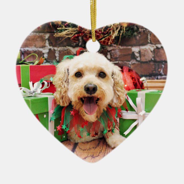 Christmas - Cockapoo - Trixie Ceramic Ornament (Front)