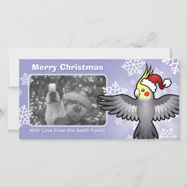 Christmas Cockatiel Holiday Card (Front)