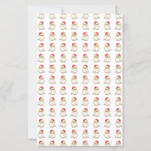 Christmas Cockatiel Wearing Santa Hat Paper Sheet
