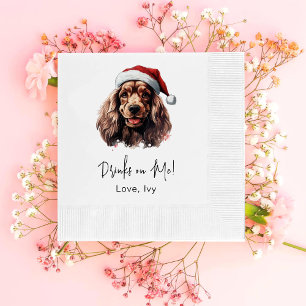 Christmas Cocker Spaniel Dog Drinks On Me Napkins
