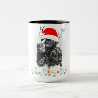 Christmas Cocker Spaniel Dog Funny Xmas Santa Dog Mug