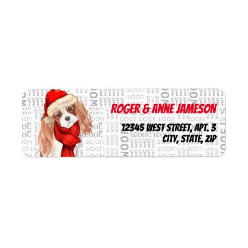 Christmas Cocker Spaniel Dog with Name Label