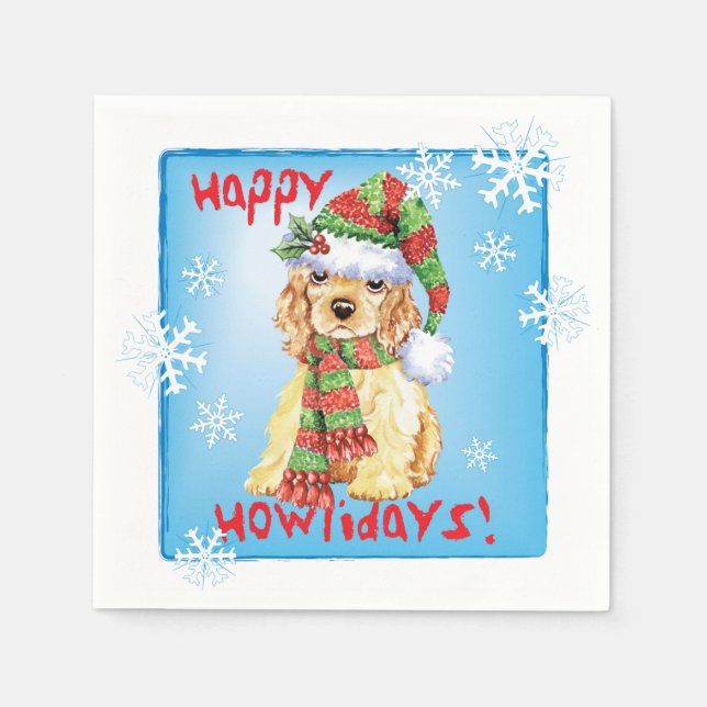 Christmas Cocker Spaniel Napkins (Front)