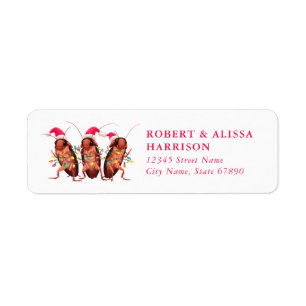 Christmas Cockroach Return Address Labels