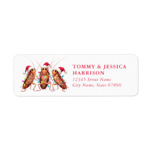 Christmas Cockroach Return Address Labels