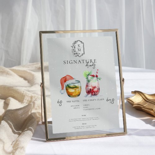Christmas Cocktail  Bride  Groom Signature Drink Poster