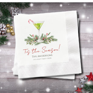 Christmas Cocktail Holiday Party Martini Paper Napkins