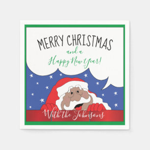 Christmas Cocktail Napkins Santa of Color Says