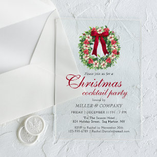Christmas Cocktail Party Corporate Christmas Party Acrylic Invitations