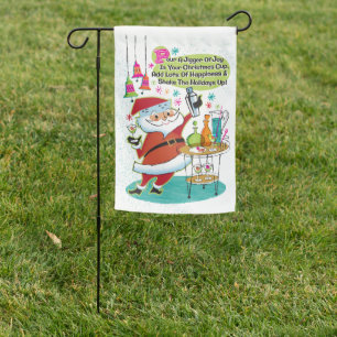 Christmas Cocktail Party Garden Flag