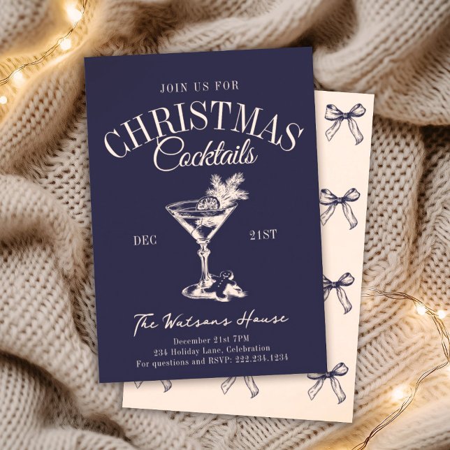 Christmas Cocktail Party Holiday Social Club  Invitation (Creator Uploaded)