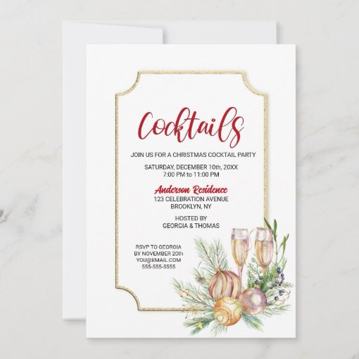 Christmas Cocktail Party Invitation | Zazzle