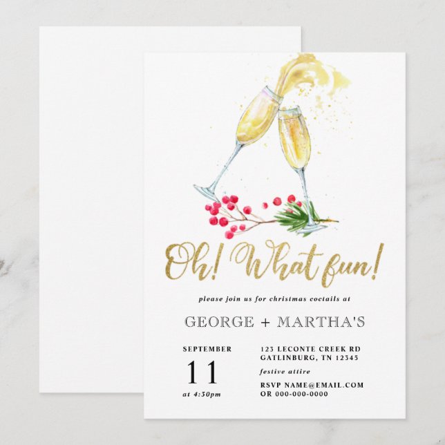  Christmas Cocktail Party Invitation (Front/Back)