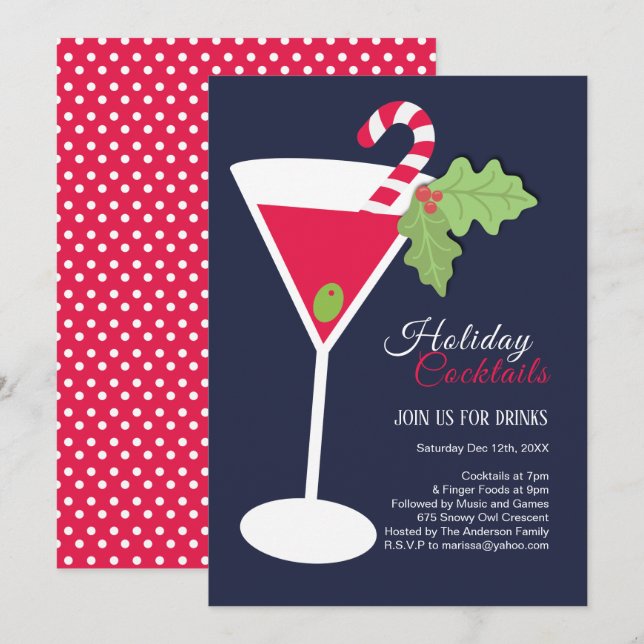 Christmas Cocktail Party Invitation (Front/Back)