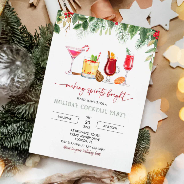 Christmas Cocktail Party Invitation | Zazzle