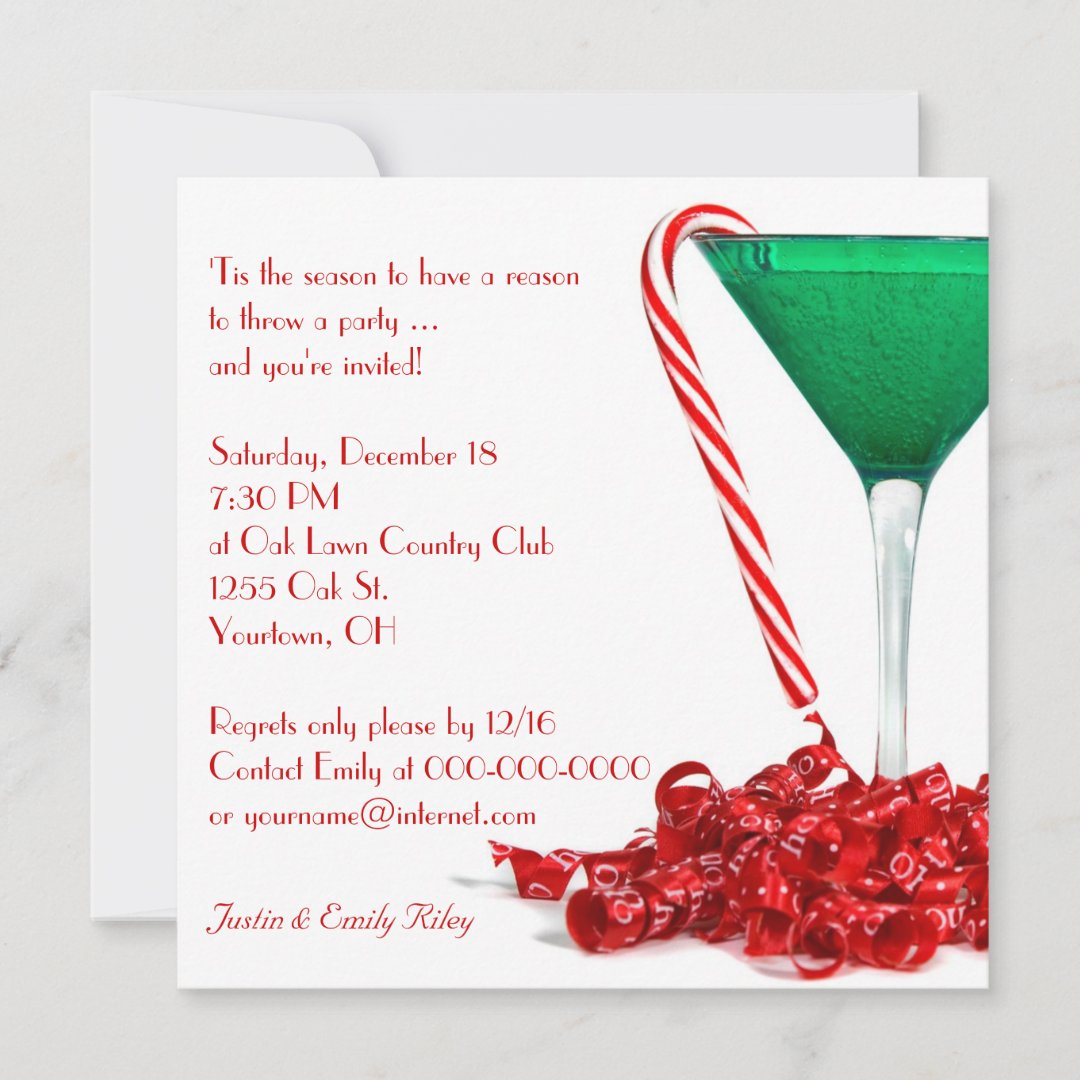 Christmas Cocktail Party Invitation Zazzle 2123