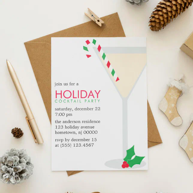 Christmas Cocktail Party Invitations | Zazzle