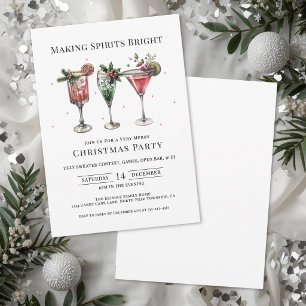 Christmas Cocktail Party Making Spirits Bright Invitation