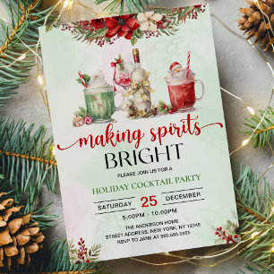 Christmas Cocktail Party Making Spirits Bright Invitation