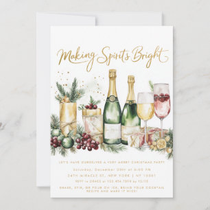 Christmas Cocktail Party Making Spirits Bright Invitation