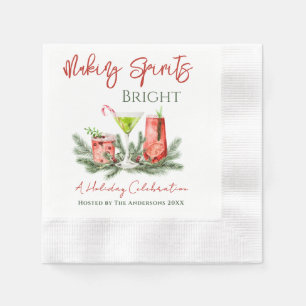 Christmas Cocktail Party Making Spirits Bright Napkins