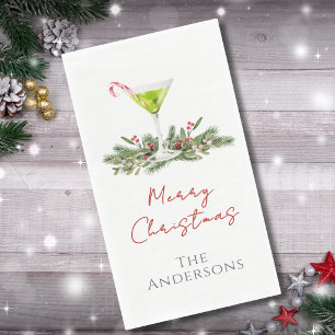 Christmas Cocktail Party Martini Guest Towels