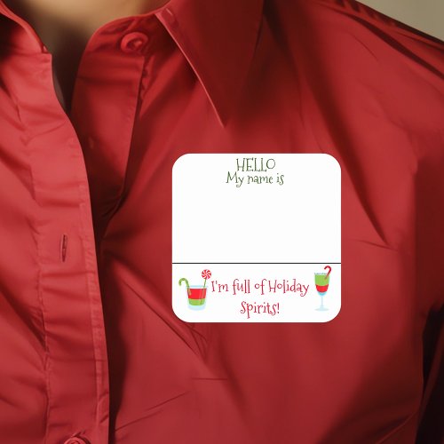 Christmas Cocktail Party Name Badge Tag