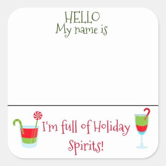 Christmas Cocktail Party Name Badge Tag