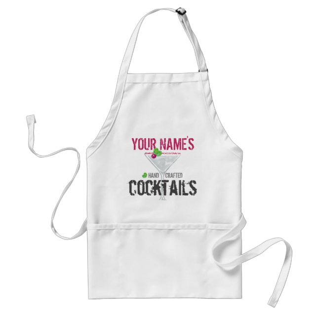 Christmas Cocktail Personalized Adult Apron (Front)
