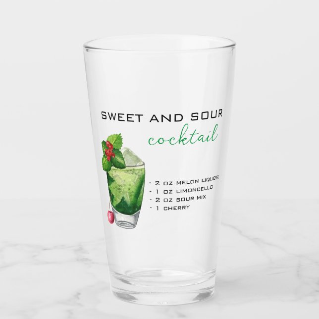 Christmas Cocktail Recipe Green Drink  Glass (Front)