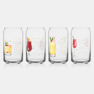 Christmas Cocktail Recipe Set 1 Can Glass