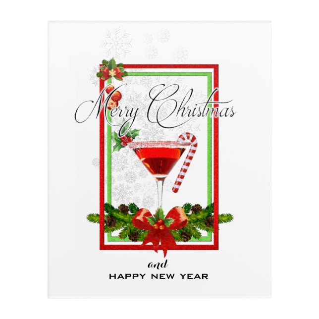 Christmas Cocktail Watercolor Art (Front)