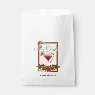 Christmas Cocktail Watercolor Art Favor Bag