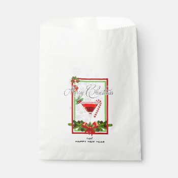Christmas Cocktail Watercolor Art Favor Bag by ChristmaSpirit at Zazzle