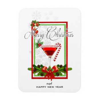 Christmas Cocktail Watercolor Art Magnet by ChristmaSpirit at Zazzle