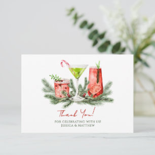 Christmas Cocktails Festive Holiday Party  Thank You Card