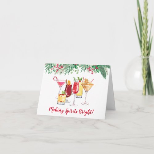 Christmas Cocktails Holiday Greeting  Card