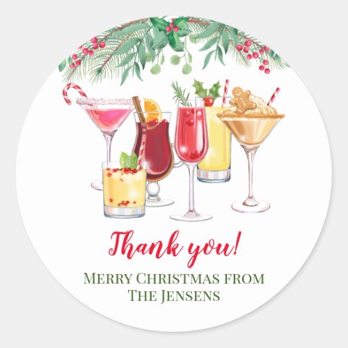 Christmas Cocktails Holiday Party  Classic Round Sticker